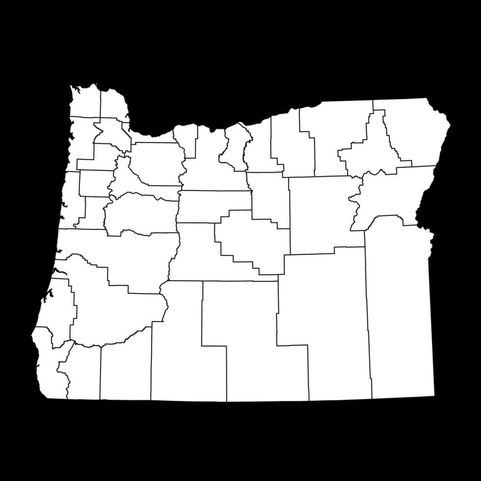 Oregon staat kaart met provincies. vector illustratie.