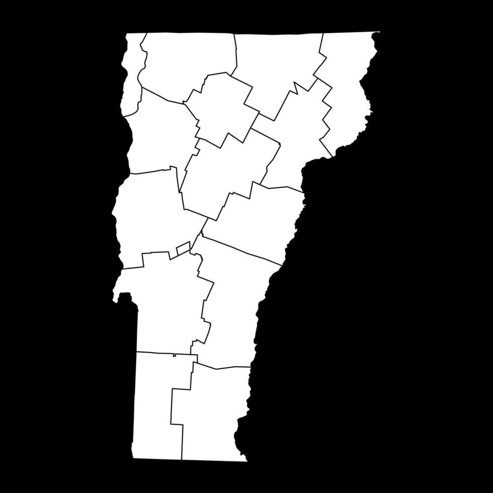 Vermont staat kaart met provincies. vector illustratie.