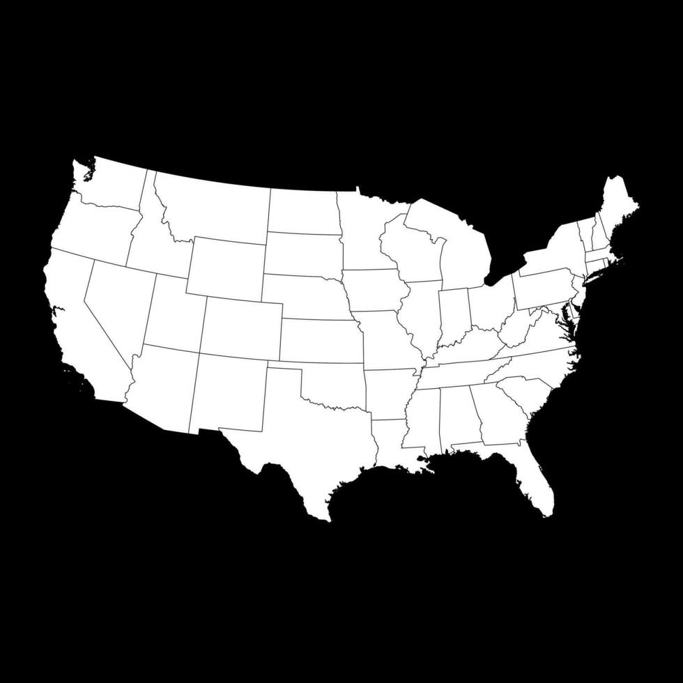 Verenigde Staten van Amerika kaart met staat grenzen. vector illustratie.