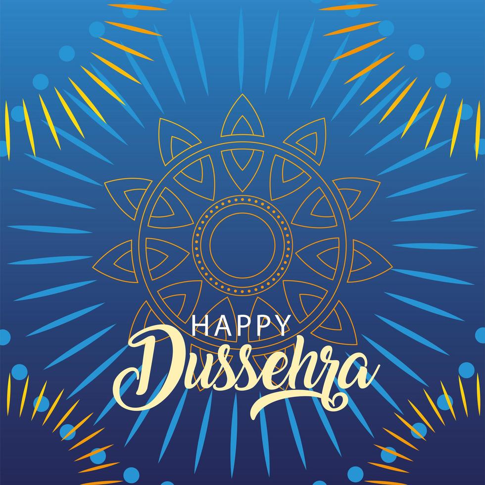 gelukkig dussehra-label, traditionele Indiase vakantie vector