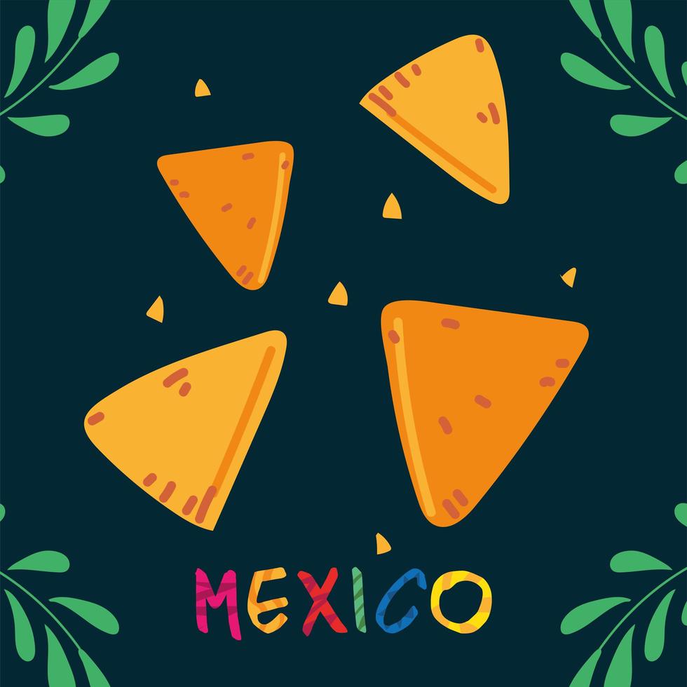 label mexico met Mexicaans eten, poster vector