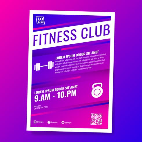 Fitness Gym Club Flyer-sjabloon vector