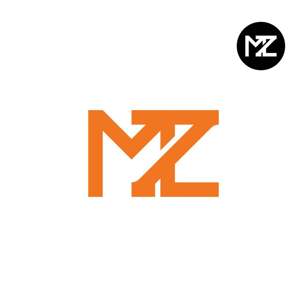 brief mz monogram logo ontwerp gemakkelijk vector