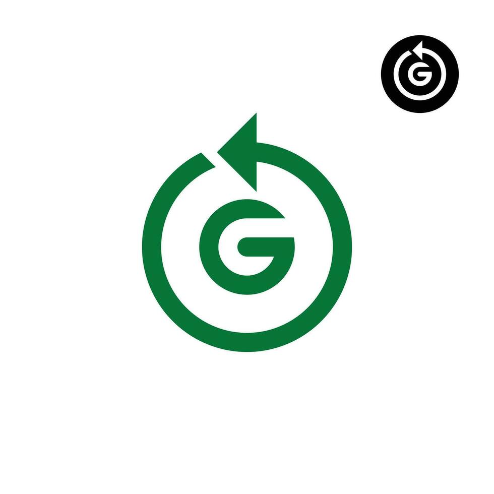 brieven g opnieuw instellen pijl of ieder met betrekking tot- logo ontwerp vector