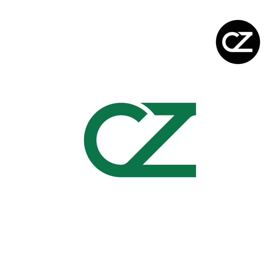 brief cz monogram logo ontwerp vector