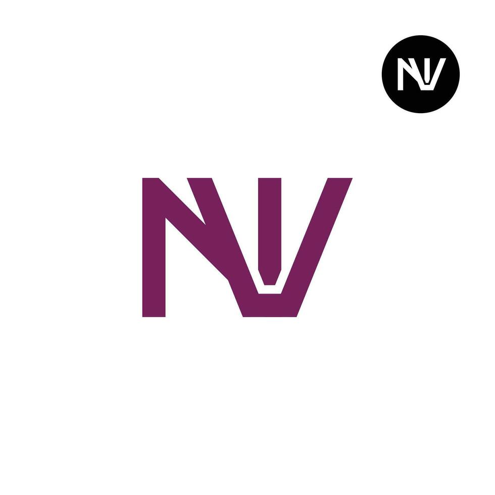 brief nv monogram logo ontwerp vector