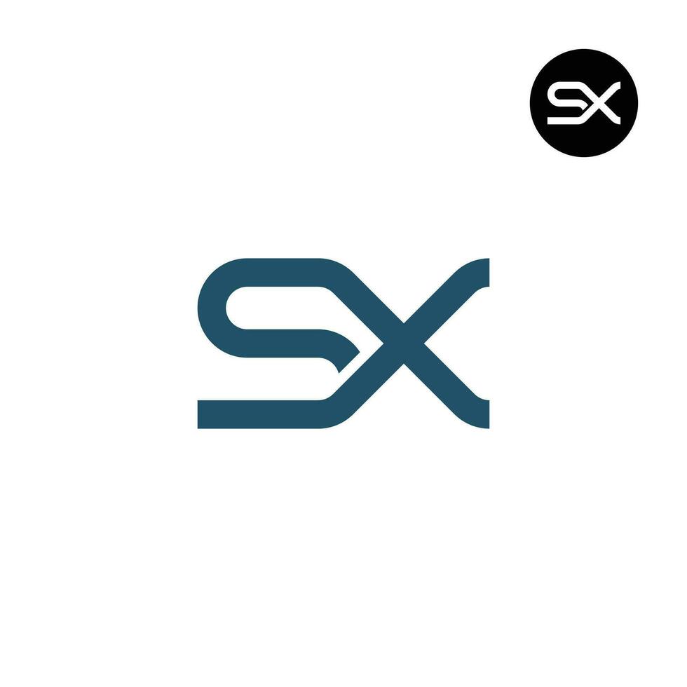 brief sx monogram logo ontwerp vector