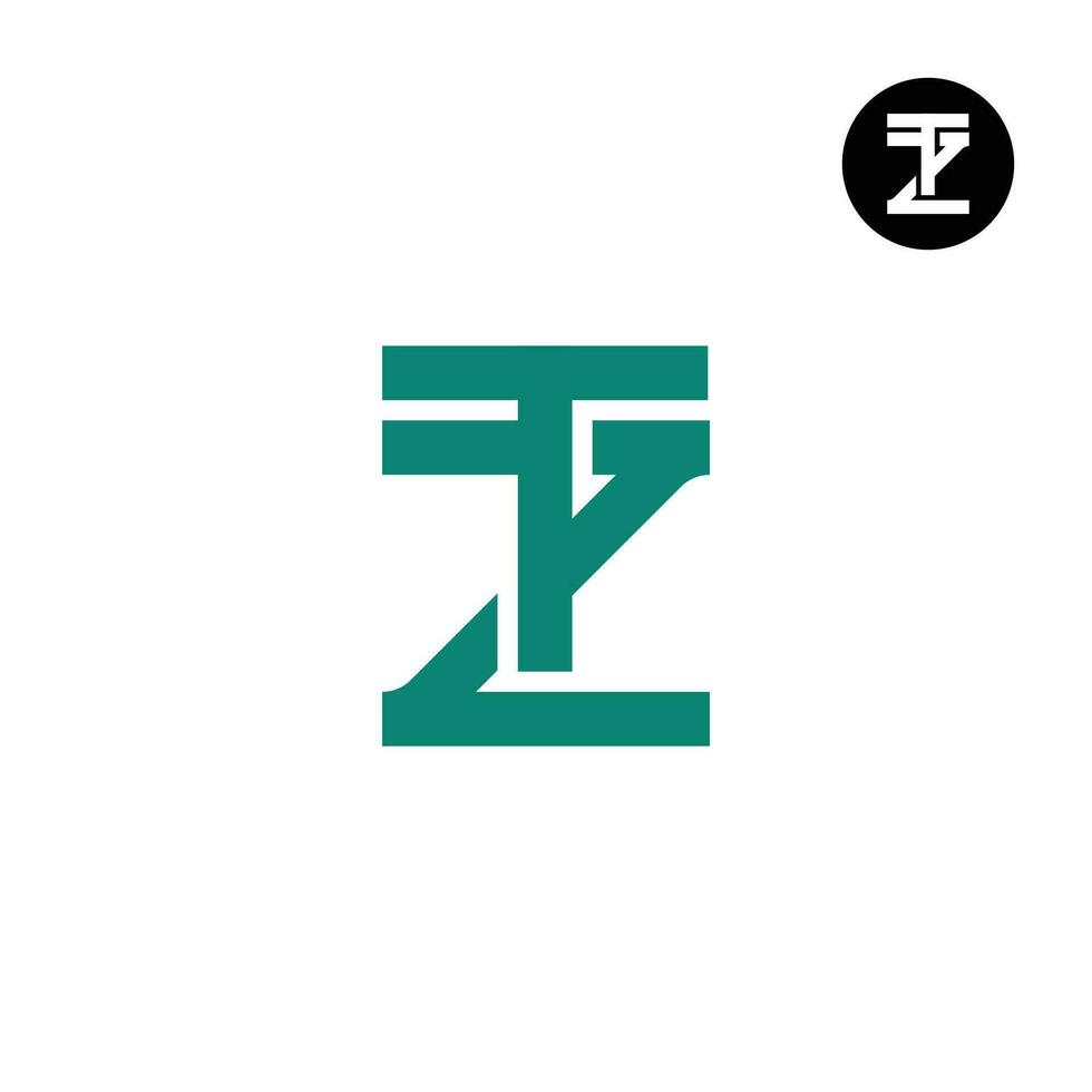 brief tz zt monogram logo ontwerp gemakkelijk vector