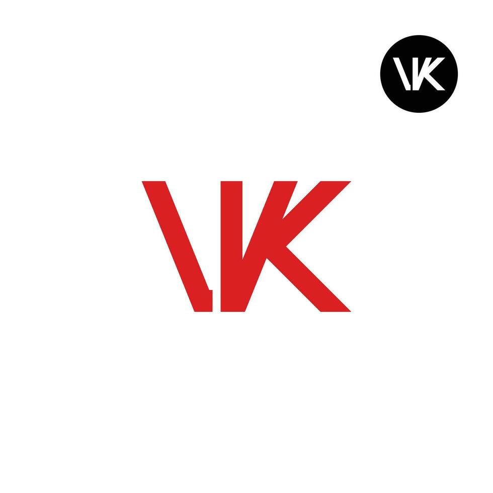 brief vk monogram logo ontwerp vector