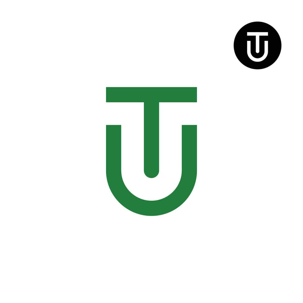 brief tu ut monogram logo ontwerp gemakkelijk vector