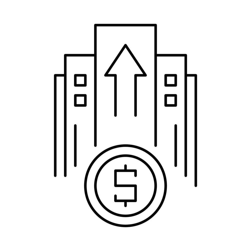 onderneming hoofdstad icoon, teken, symbool lijn stijl vector