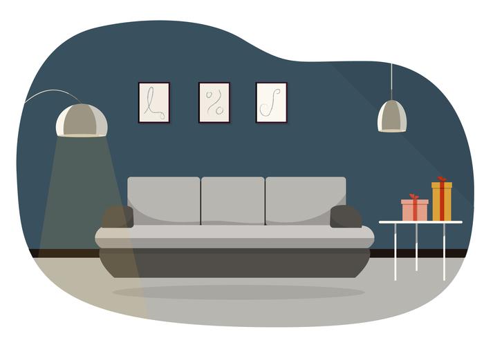 Vector woonkamer illustratie