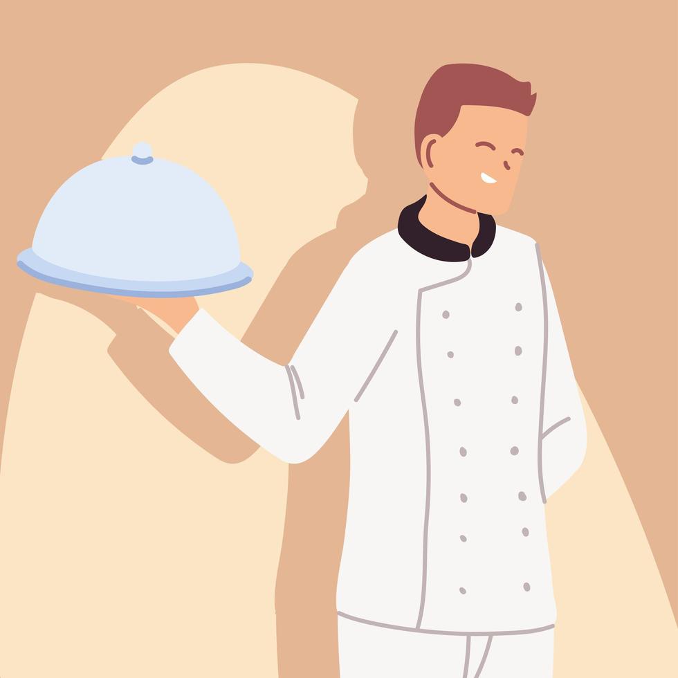 knappe mannelijke chef-kok in uniform vector