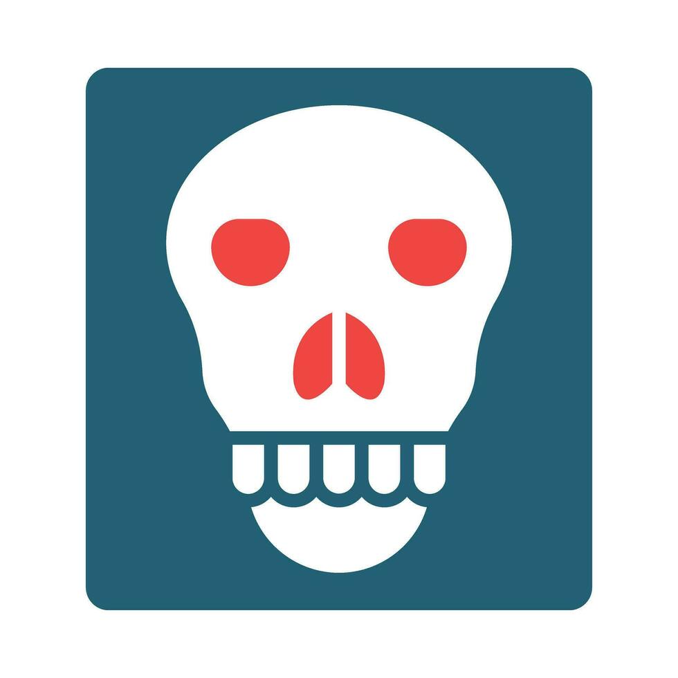 schedel röntgenstraal glyph twee kleur icoon voor persoonlijk en reclame gebruiken. vector
