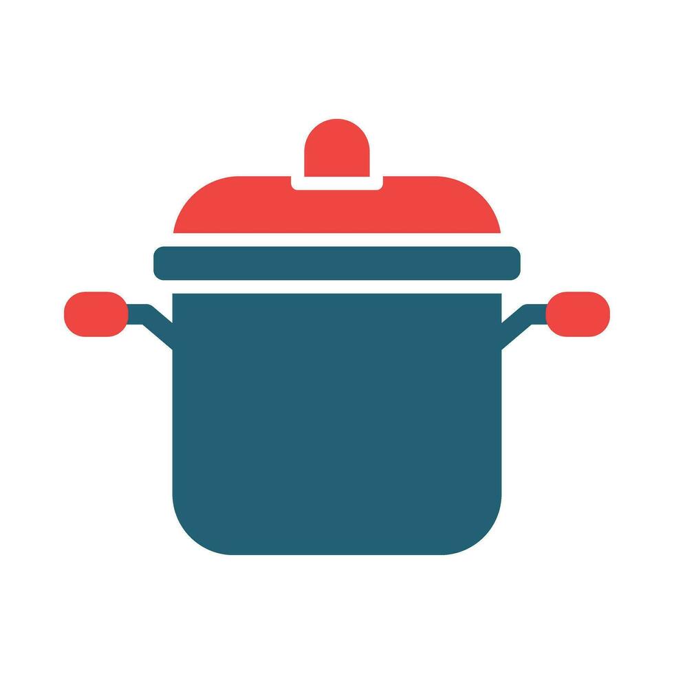 Koken pot glyph twee kleur icoon voor persoonlijk en reclame gebruiken. vector