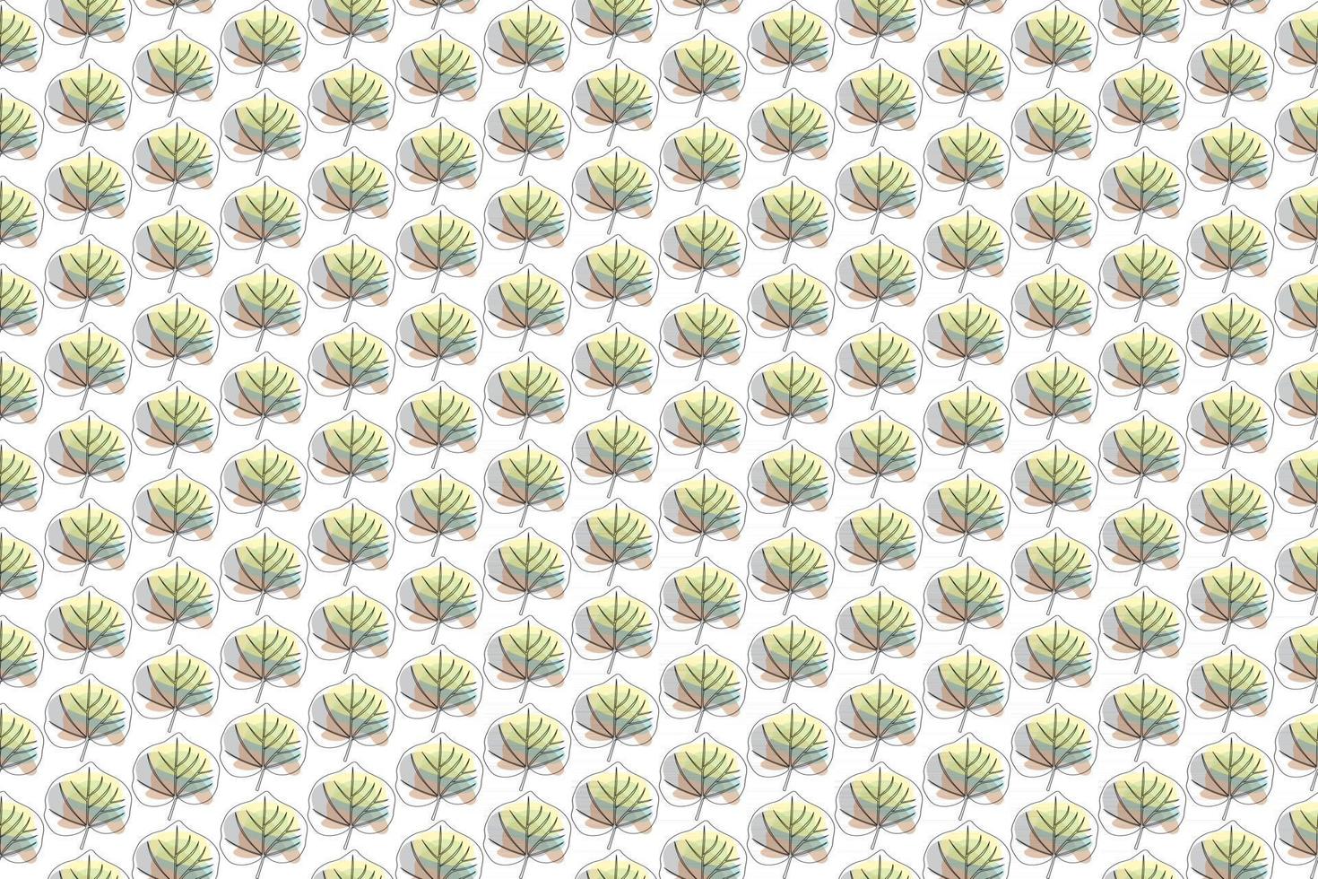 naadloze bloemmotief, gespleten blad philodendron en palmbladeren achtergrond, lijntekeningen inkt tekenen vector