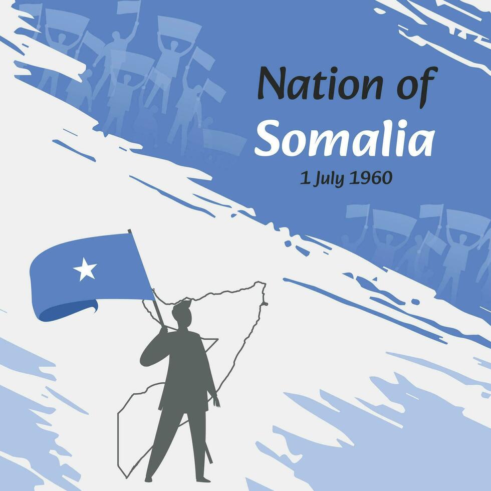 Somalië onafhankelijkheid dag post ontwerp. juli 1e, de dag wanneer Somaliërs gemaakt deze natie vrij. geschikt voor nationaal dagen. perfect concepten voor sociaal media berichten, groet kaart, omslag, spandoek. vector