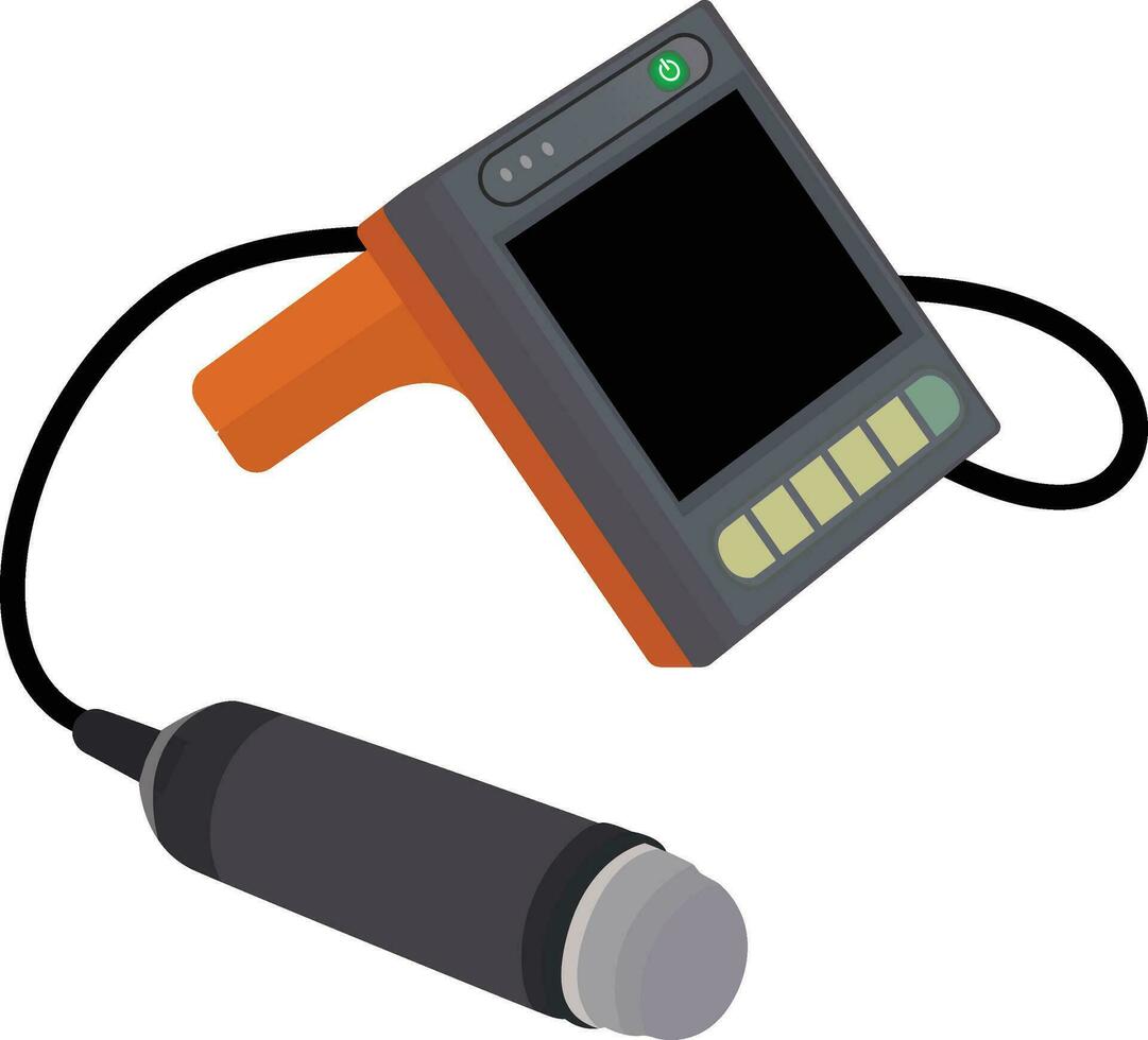 portable echografie machine met 3,5 MHz transducer vector beeld