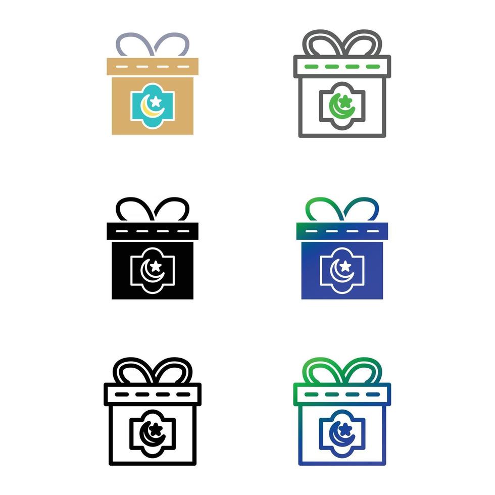 ramadan cadeau icon set vector