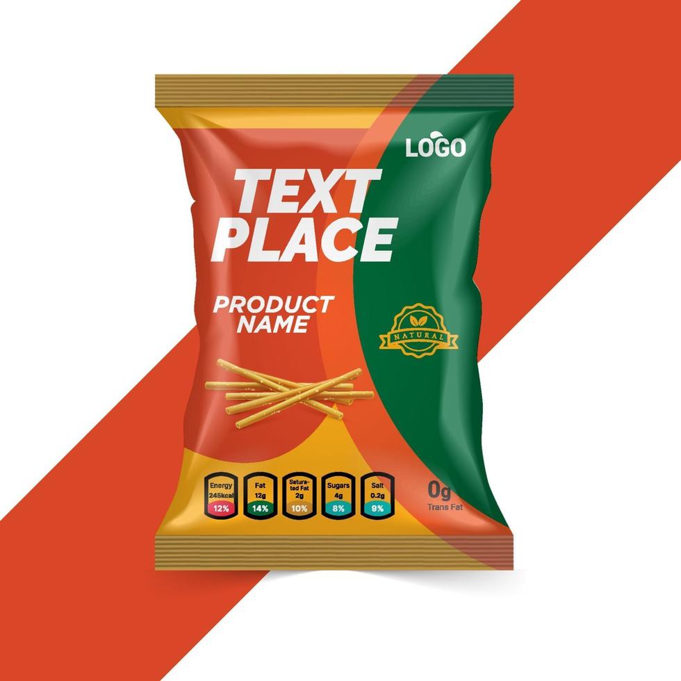 gratis chips en verpakkingsideeën voor droog voedsel voor een voedingsbedrijf vector