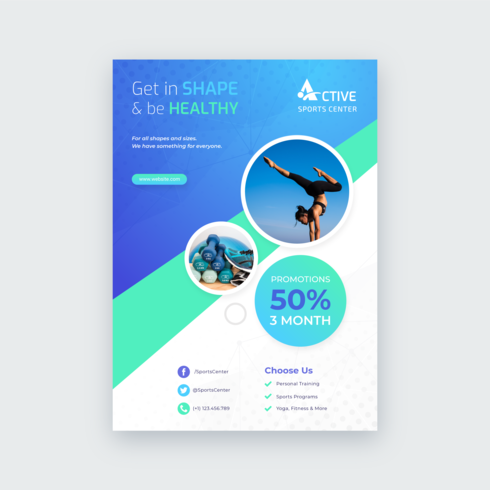 Sport Gezondheid Lifestyle Flyer Vector Template