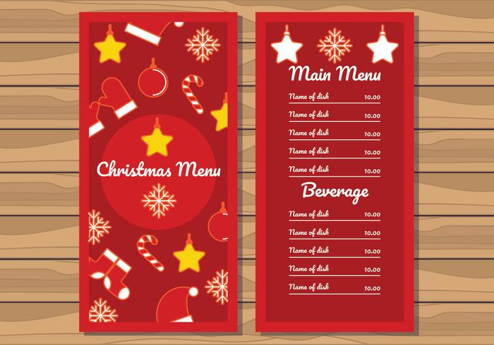 Kerstdiner Menu Illustratie vector