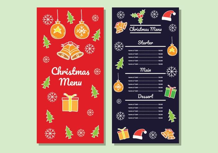 Kerstdiner Menu Vector