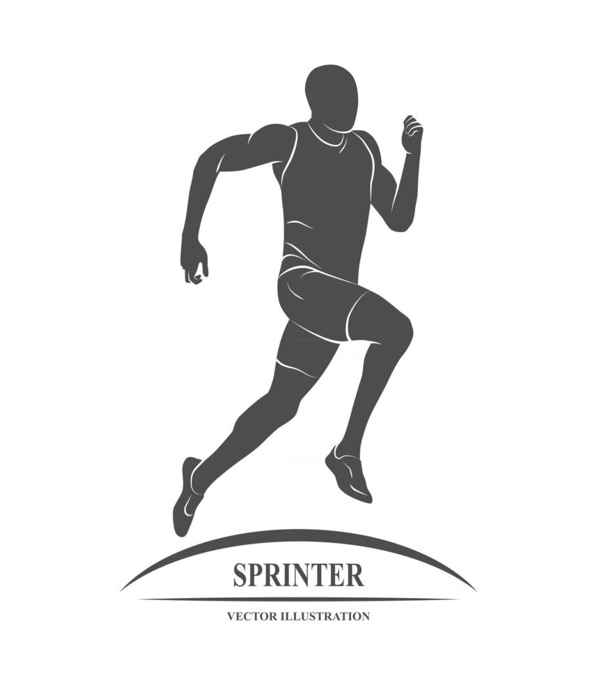 icoon lopers op korte afstanden sprinter. vectorillustratie. vector