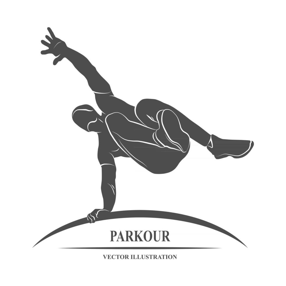 pictogram man buiten parkour springen. vectorillustratie. vector