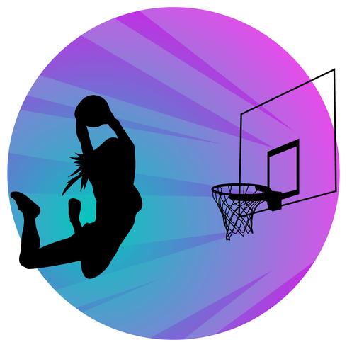 vrouwelijk basketbalspeler silhouet vector