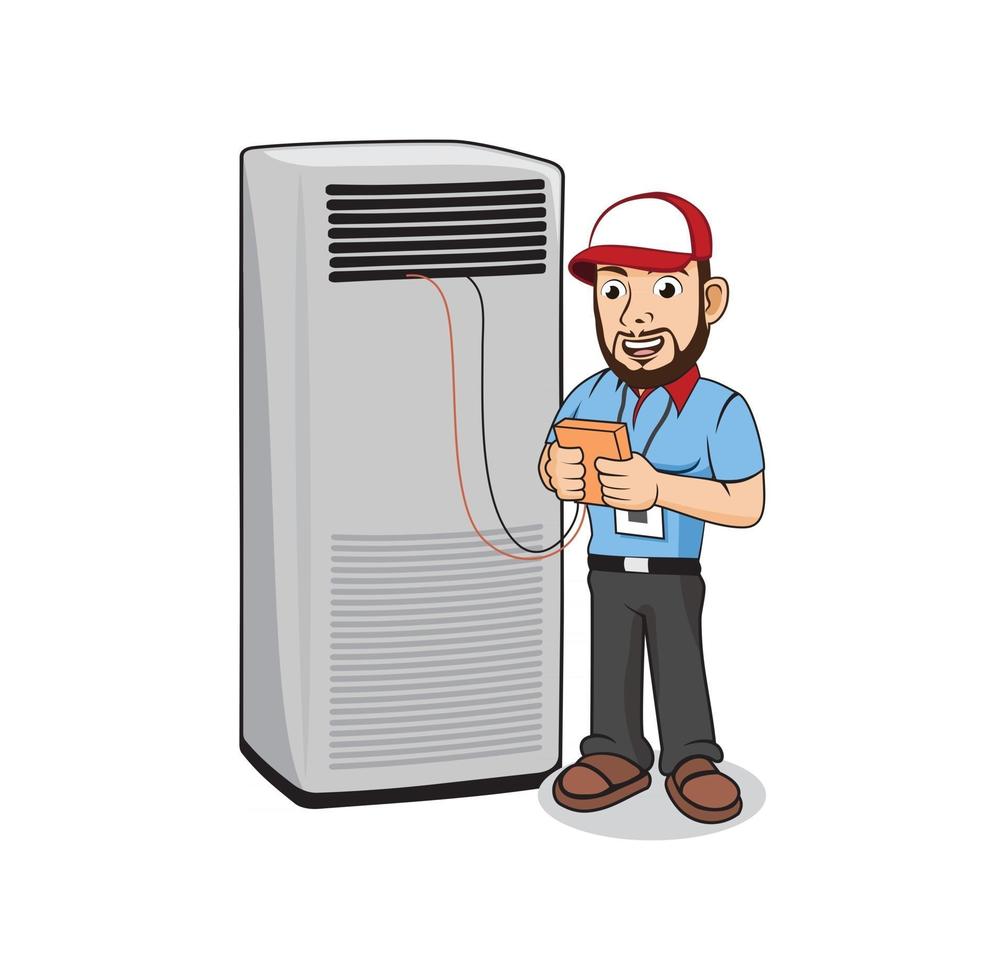 hvac service cartoon karakter ontwerp illustratie vector eps-formaat, geschikt voor uw ontwerpbehoeften, logo, illustratie, animatie, enz.