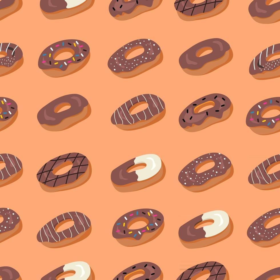 zoete zomer naadloze patroon met donuts geïsoleerd op een witte achtergrond. vector