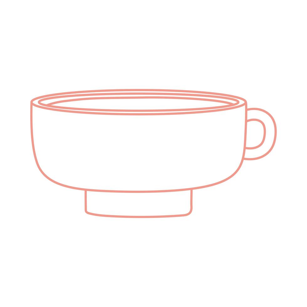 thee en koffie kopje getekende pictogram lijnstijl vector