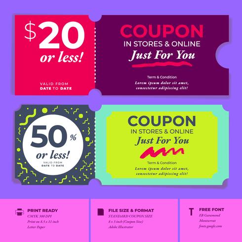 Kortingsbon Design Voucher Templates vector