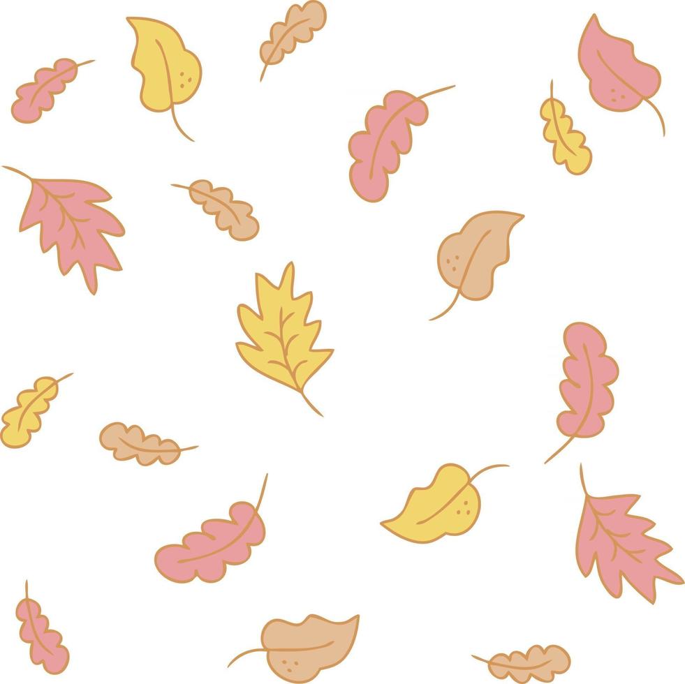 vectorpatroon in pastelkleuren herfst vallende bladeren vector