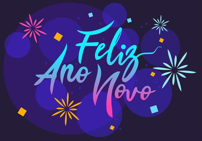 feliz ano novo handschrift vector