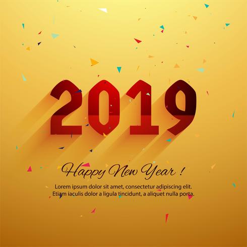 Mooie gelukkig Nieuwjaar 2019 tekstachtergrond vector