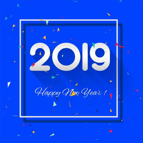 Viering 2019 kleurrijke gelukkige nieuwe jaarvector als achtergrond vector