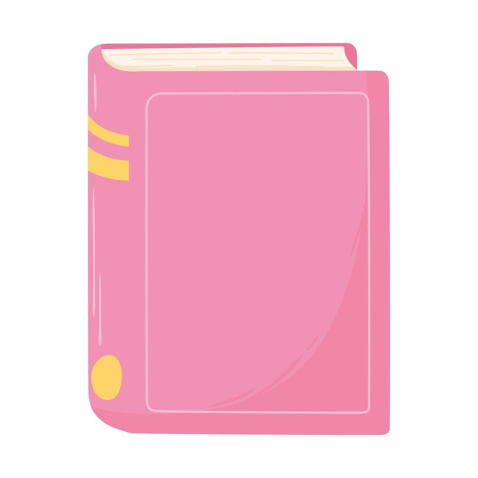 roze boek hardcover publicatie onderwijs pictogram witte achtergrond vector