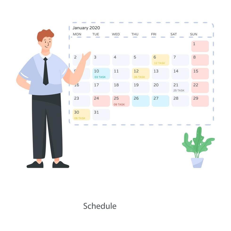 schema kalender ontwerp vector