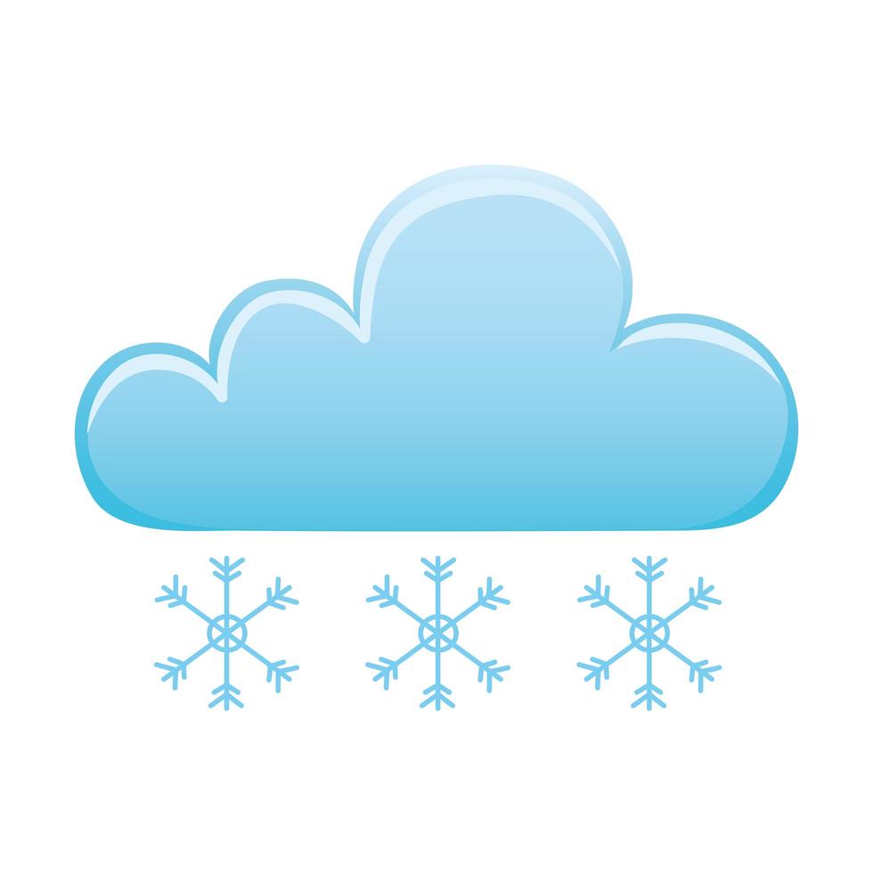 weer winter sneeuwvlokken koude wolk pictogram geïsoleerde afbeelding vector