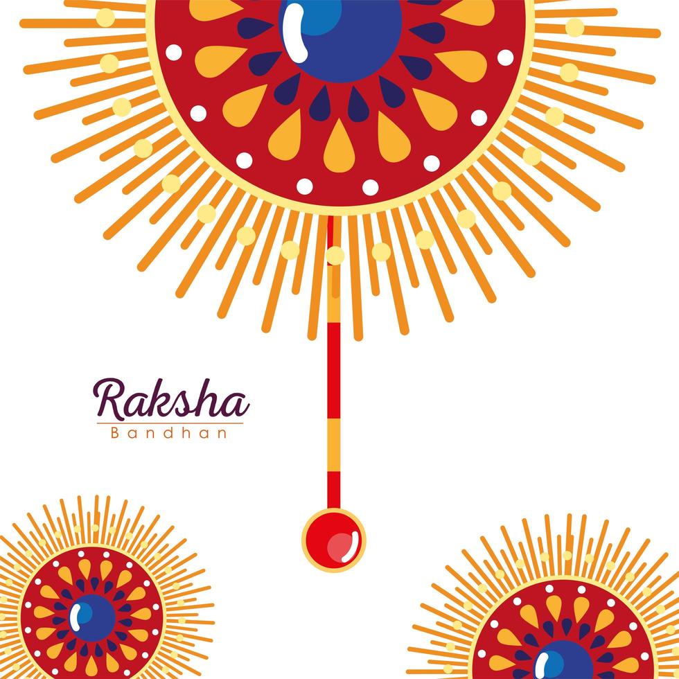 raksha bandhan rode mandala bloemen polsbandjes vector design