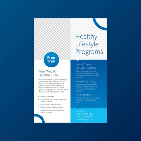 Gezonde levensstijl Programma's Flyer Template vector