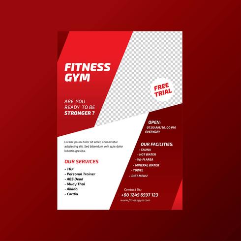 Fitness Gym Gezondheid Lifestyle Flyer Template vector