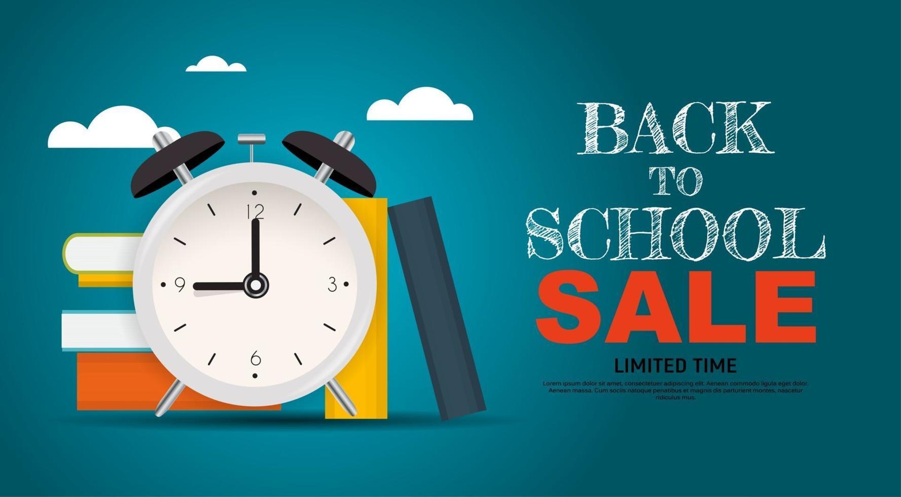 terug naar school speciale aanbieding verkoop achtergrond. vector illustratie