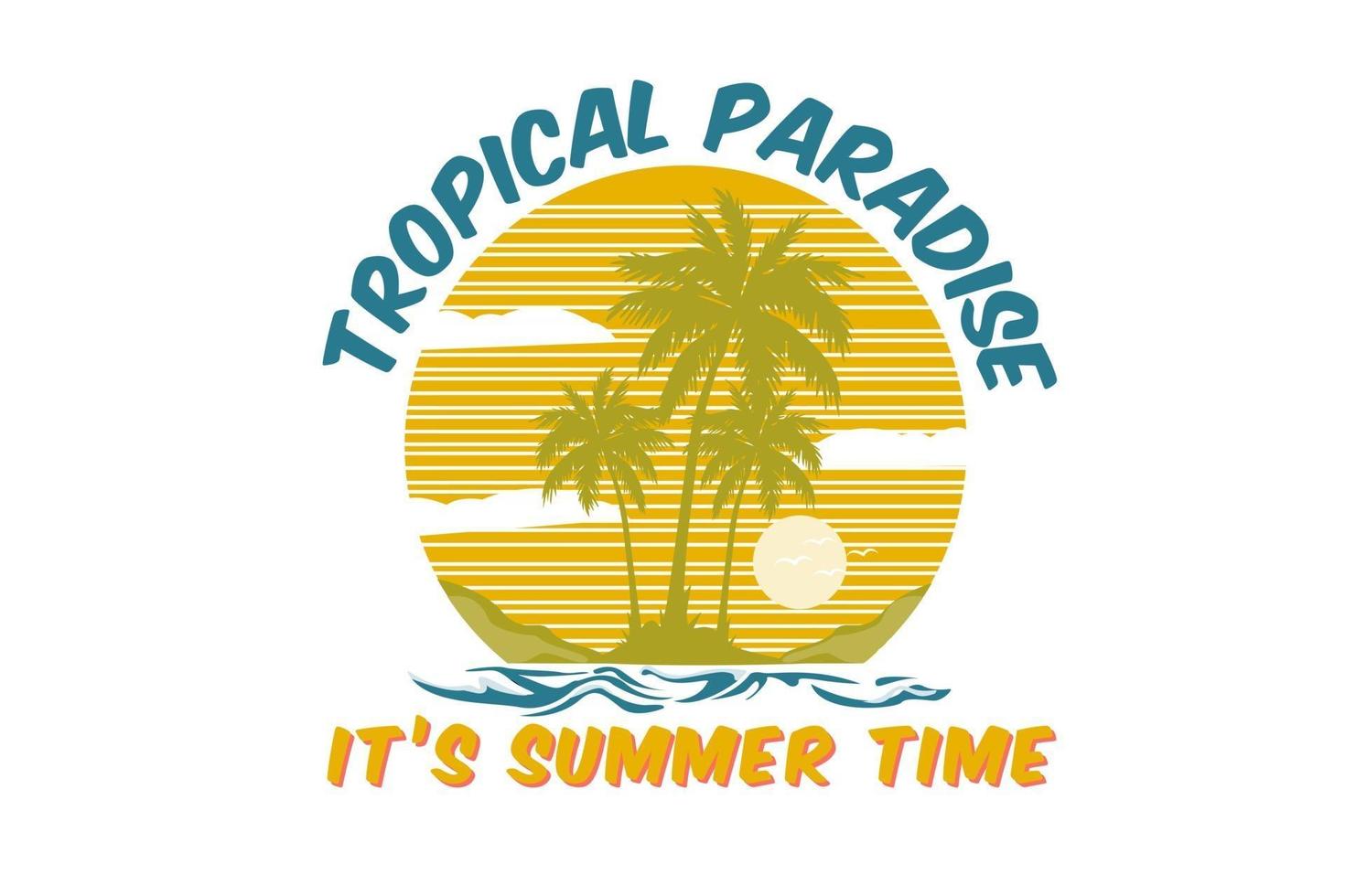 tropisch paradijs het is zomertijdontwerp vector
