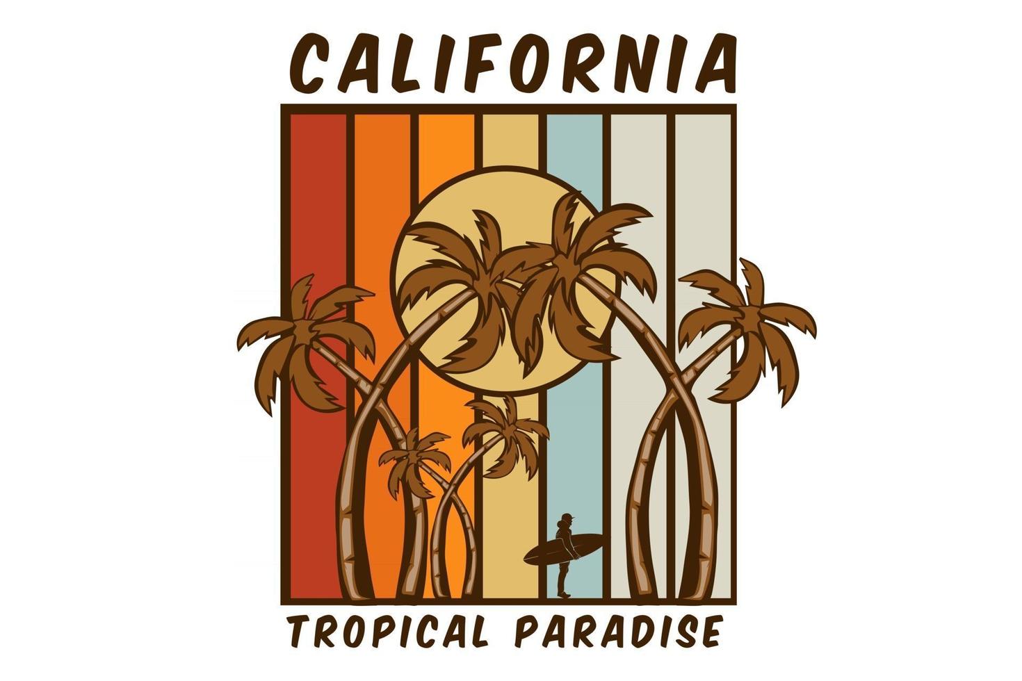 californië tropisch paradijs ontwerp prachtig strand vector