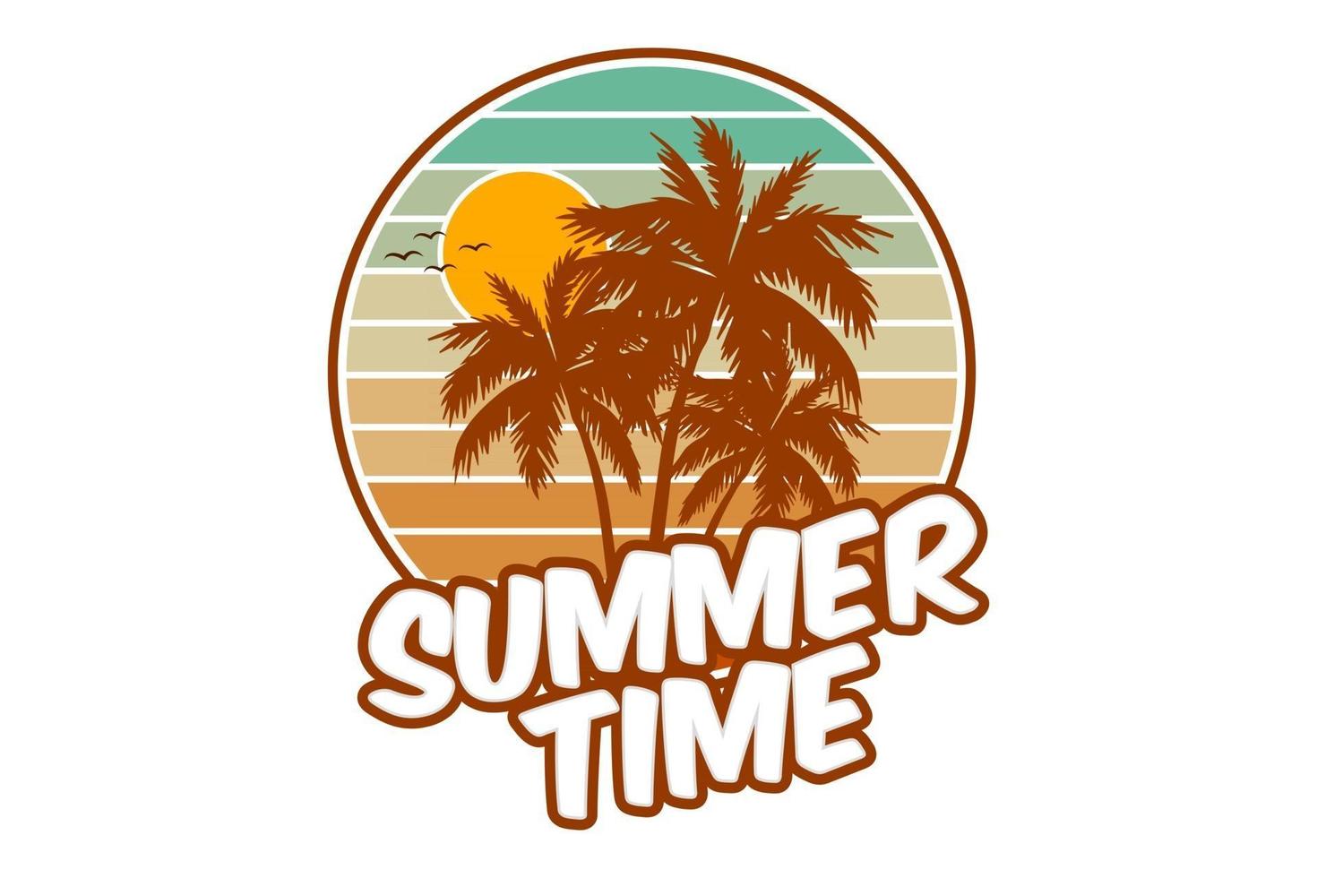 zomertijd strandontwerp met palm vector