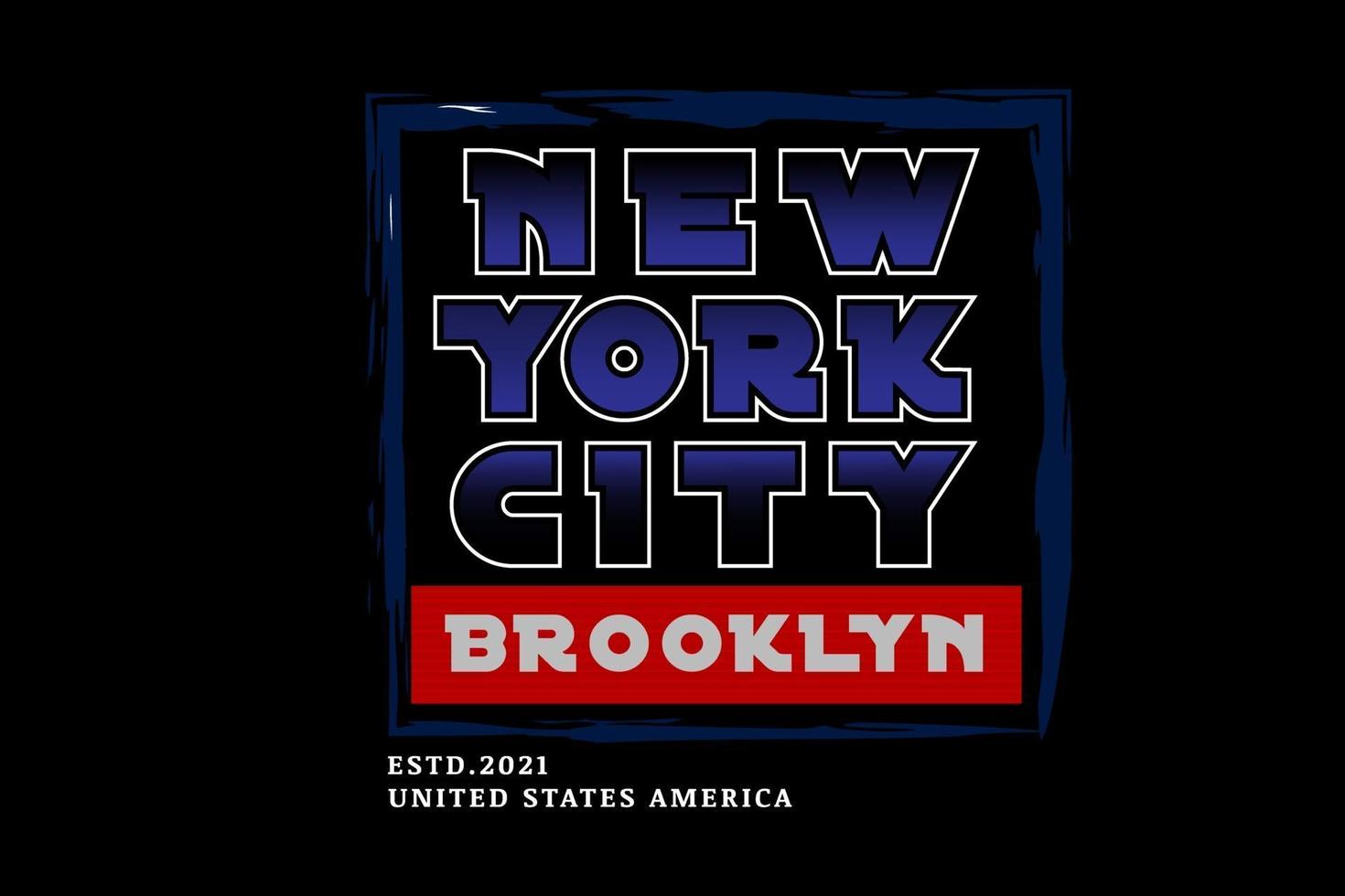 New York City kleur blauw en rood vector