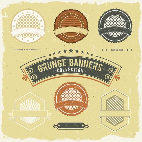 Vintage Grunge Banner en etiketten collectie vector